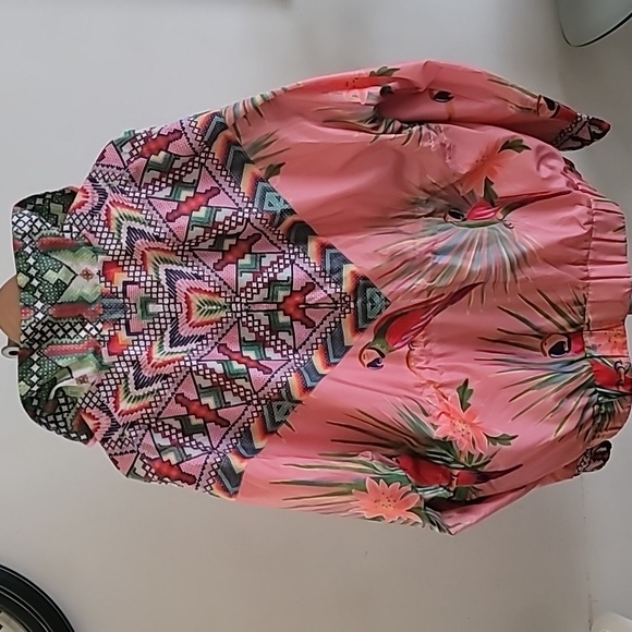 ANTHRO Farm Rio Love Birds Windbreaker - Picture 5 of 12